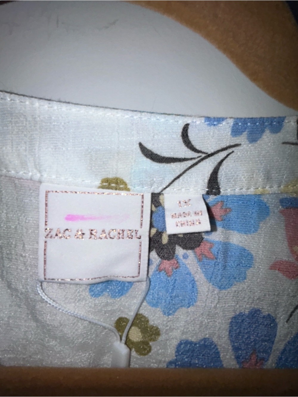 New, Zac & Rachel Dahlia Coconut Blooming Button Front Blouse Shirt Top - Picture 8 of 9